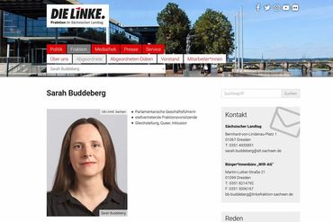 Sarah Buddeberg Partei DIE LINKE - Screenshot Webseite 10.05.21